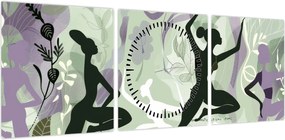 Obraz - Ilustracja przedstawiająca tancerzy (z zegarem) (90x30 cm)
