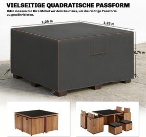 Outsunny Pokrywa na Meble Ogrodowe Zimoodporna Wodoodporna Ochrona UV Pokrowiec 420D Oxford 125x125x74 cm Czarna | Aosom PL