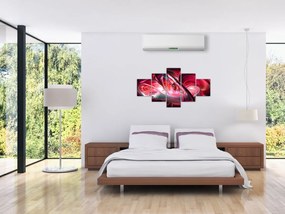 Obraz czerwonych fraktali (125x70 cm)