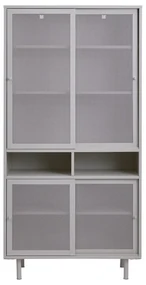 Szara metalowa szafka z drzwiami przesuwnymi 90x180x40 cm Veep – Unique Furniture
