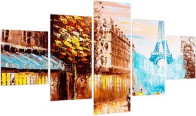 Obraz - Deszczowa pogoda i wieża Eiffla (125x70 cm)
