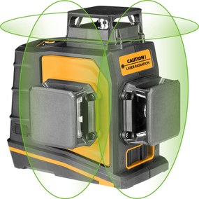 Laser 3D z zieloną wiązką 3 x 360°, samopoziomujący