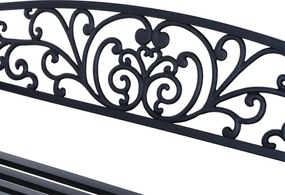 Outsunny Ławka Ogrodowa Metalowa 2-osobowa Elegancka Czarna | Aosom PL