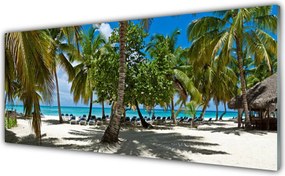 Panel Szklany do Kuchni Cień Palmy Na Piasku