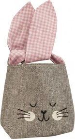 Lniany woreczek NATURO w kształcie królika, 14x14 cm - więcej wariantów Kolor: Różowy