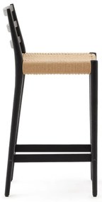 Czarny/w naturalnym kolorze hoker z litego drewna dębowego (wysokość siedziska 70 cm) Analy – Kave Home