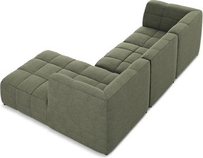 Zielony narożnik z materiału bouclé (prawostronny/z szezlongiem) Aloha – Makamii