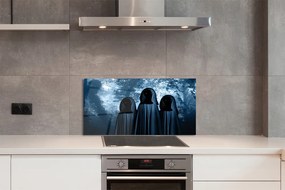 Szklany Panel Mroczny Las i Straszne Postacie