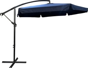 Wodoodporny parasol ogrodowy i tarasowy CYNIA w kolorze granatowym waga 11,7 kg wymiary 300x300x245 cm
