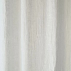 Biała lekka lniana zasłona z przeszyciem tunelowym Linen Tales Daytime, 250 x 130 cm