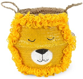 Żółto-naturalny kolorze dziecięcy kosz na zabawki z trawy morskiej ø 30x28 cm Lion – Compactor