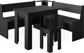 Grupa ławek narożnych czarny 150x150x80 roman