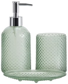 Zestaw łazienkowy NODE, dozownik, kubek na szczoteczki i mydelniczka, 3 elementy