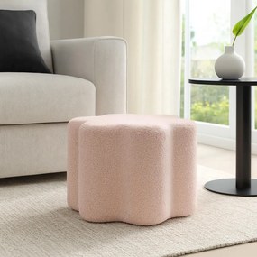 Pufa kwiatek YORE, tapicerka baranek, 34 x 34 x 29 cm