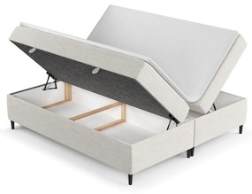 Kremowe łóżko boxspring ze schowkiem 160x200 cm Araya – Maison de Rêve