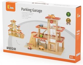 Viga drewniany parking dla samochodzików z windą 4 autka helikopter
