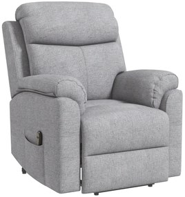 HOMCOM Elektryczny Fotel z Funkcją Podnoszenia, Relax z Funkcją Spania, Wygląd Lnu, 83 x 89 x 102 cm, Szary