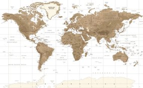 Obraz na korku piękna mapa świata w stylu vintage z białym tlem