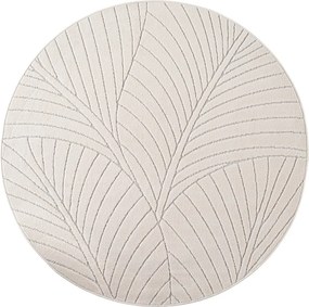 Dywan uniwersalny Nova 3D Motyw Roślinny kremowy koło 120 cm x 120 cm