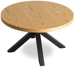 Stolik Kawowy LINCOLN 80 cm Dąb Złoty/Czarny Loft