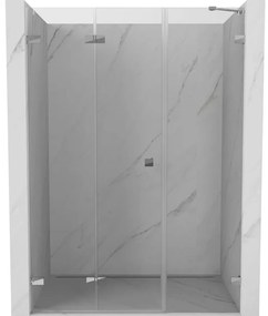 Mexen Lunar-F drzwi prysznicowe składane lewe 130 cm, transparent, chrom - 836S-130-050-01-00-L