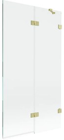 Mexen Lunar parawan nawannowy 2-skrzydłowy prawy 100 x 150 cm, transparent, złoty szczotkowany - 897-100-100-55-00-P