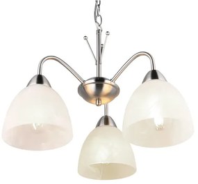 Lampa wisząca w biało-srebrnym kolorze ze szklanym kloszem ø 43 cm Dobby – Trio