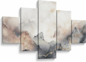 Obraz - Górska abstrakcja z teksturą marmuru (125x70 cm)