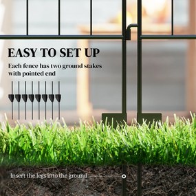 Outsunny Ogrodzenie Siatkowe Vintage Czarne Odporność na Warunki Atmosferyczne 365x0.8x112cm | Aosom PL