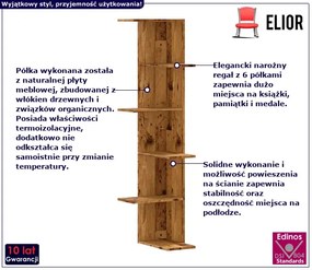 Narożna półka ścienna stare drewno Lokki