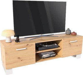 Skandynawska szafka RTV pod telewizor dąb artisan + biały K7-P42