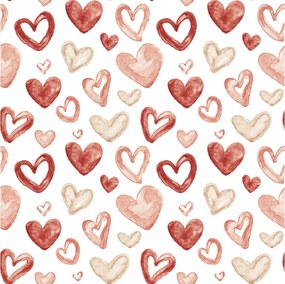 Flanelowa poszewka na poduszkę AMORIA HEARTS 45x45 cm, wzorzysta