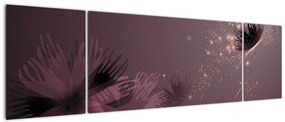 Obraz kwiatu z motylem (170x50 cm)