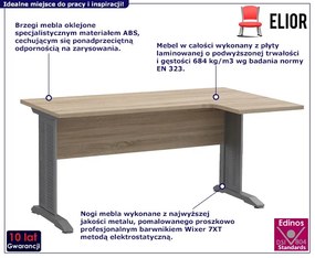 Prawostronne biurko narożne dąb sonoma - Gispik 3X