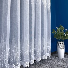 Firana haftowana z kuleczkami Alice markizeta biała - wys. 270 cm