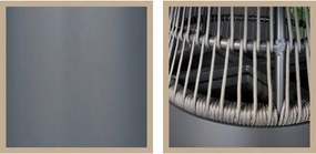 Stół ogrodowy aluminiowy okrągły 90 cm ze stylowym plecionym oplotem szary