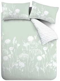 Biało-zielona pościel Catherine Lansfield Meadowsweet Floral, 135x200 cm