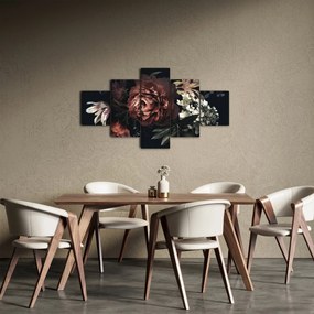 Obraz - Ciemne kwiaty (125x70 cm)