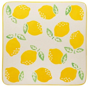 Żółto-białe ceramiczne podkładki zestaw 4 szt. Lemon – Sass &amp; Belle