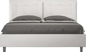 Łóżko bez stelaża tapicerowane 160x200 sztucznej skóry Biały Annalisa