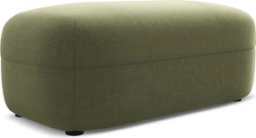 Pufa - z tkaniny welwetowej - oliwkowy - MOANA