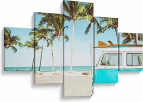 Obraz - Vintage van na plaży (125x70 cm)