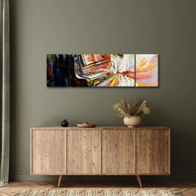 Obraz - Kobieta grająca na pianinie (170x50 cm)