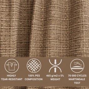 Jasnobrązowy narożnik z tkaniny szenilowej (lewostronny/w kształcie litery L) Kirou – Maison de Rêve