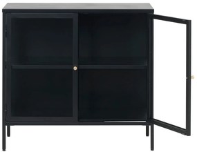 Czarna metalowa witryna 90x85 cm Carmel – Unique Furniture