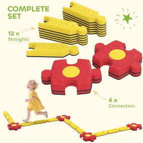 AIYAPLAY Zestaw równoważni dla dzieci, dowolnie konfigurowalny, plastikowy, elastyczne elementy, Żółty+Czerwony