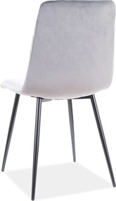 PROMOCJA Szare krzesło IRYS VELVET z czarnymi nogami II. jakość