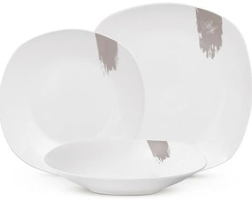 BerlingerHaus 18-częściowy zestaw talerzy Taupe,biało-szary