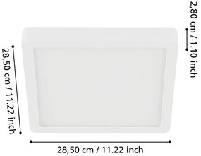 Biała lampa sufitowa LED 28,5x28,5 cm FUEVA 5 – EGLO