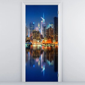Fototapeta na drzwi - Manhattan nocą (95x205cm)